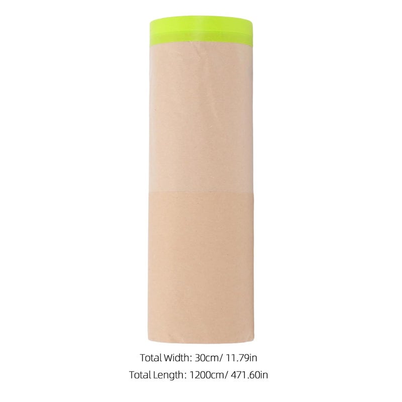 Cabilock 4pcs 12m Kraft Paper Automotive Masking Roll For Car Painting Furniture Protection - Image 2